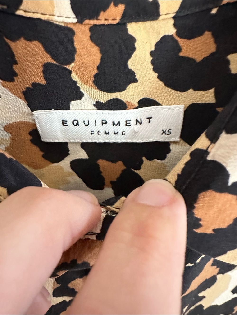 Equipment XS leopard print 100% silk sleeveless classic corpcore workwear tank - Picture 5 of 10
